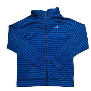 The North Face Blue Boy Striped Zip Up Jacket Size XL